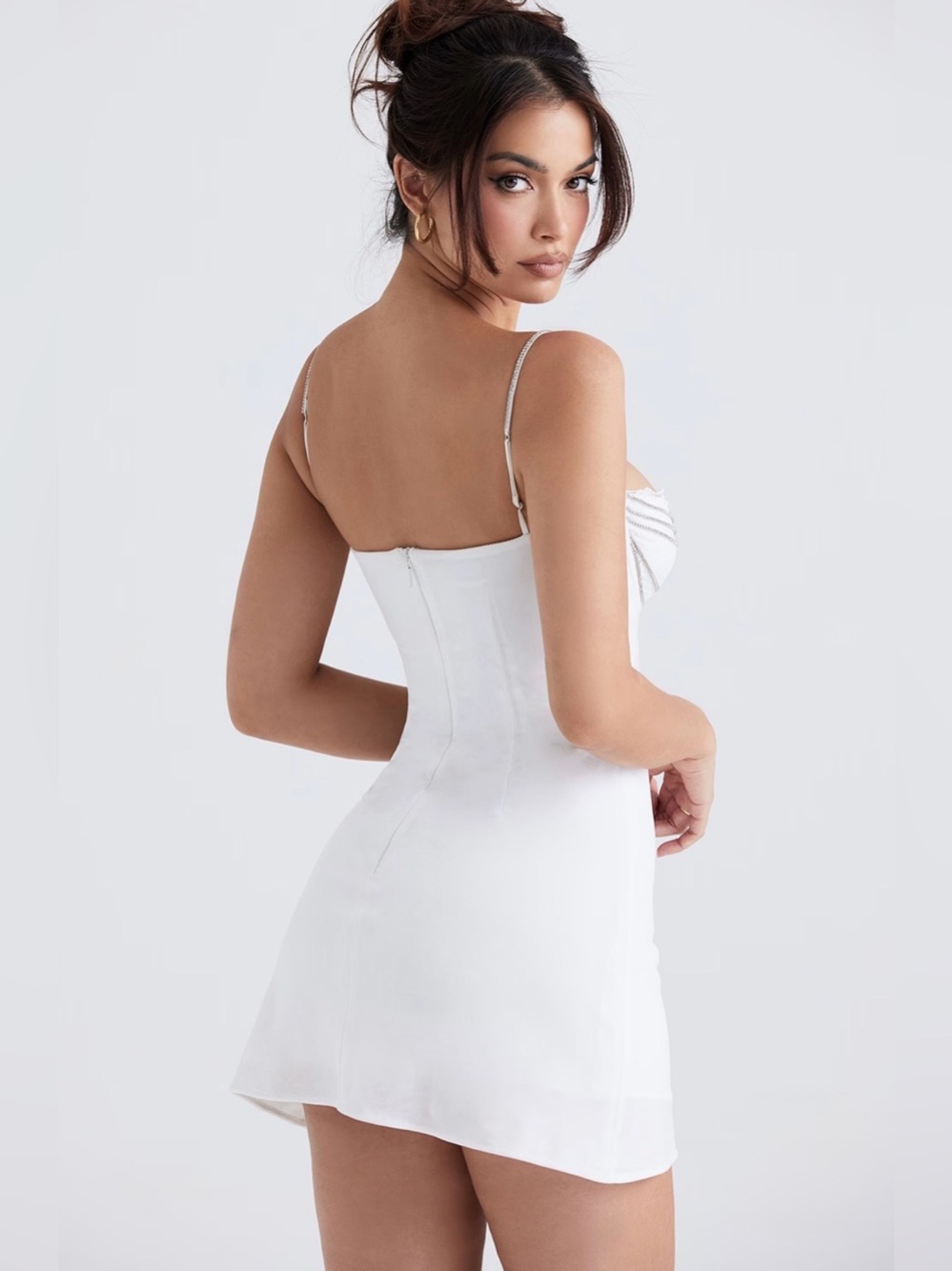 ❤️🔥Firm Price❤️🔥House of CB GRACE Ivory Crystallised Mini Dress - Picture 8 of 16